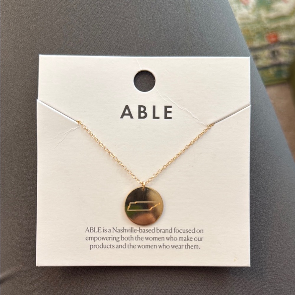ABLE Gold Pendant TN State Necklace